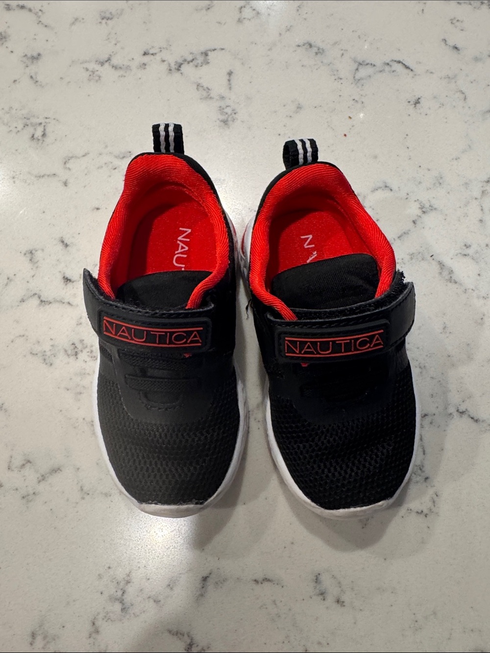 Nautica Kids Black Sneakers with Red Accents